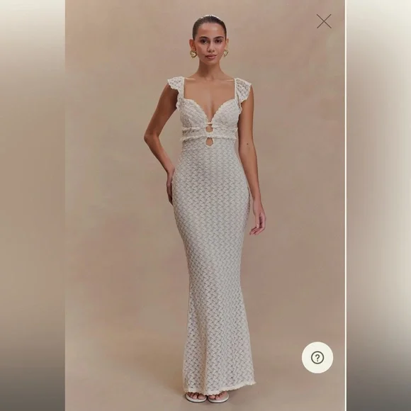 Meshki Lace Maxi Dress - White - Picture 1 of 5